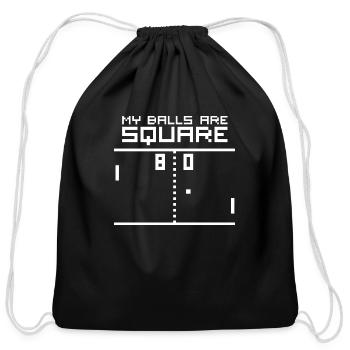 My Balls Are Square Retro Computer Geek - Cotton Drawstring Bag - black - Front