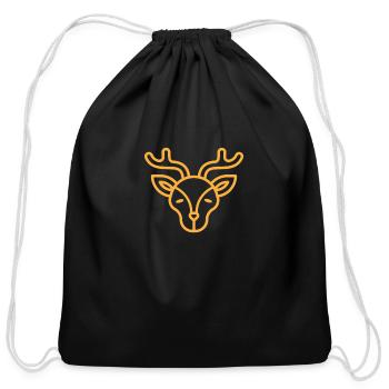 Deer Antlers - Cotton Drawstring Bag - black - Front