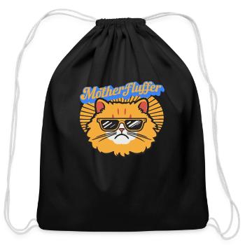 Motherfluffer Grumpy Cat Blue - Cotton Drawstring Bag - black - Front