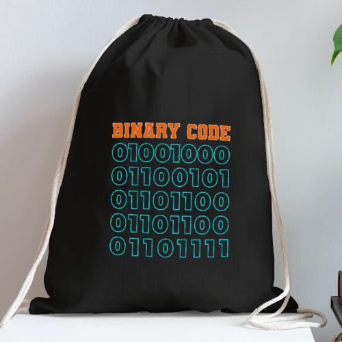 Say Hello in Binary code - Cotton Drawstring Bag