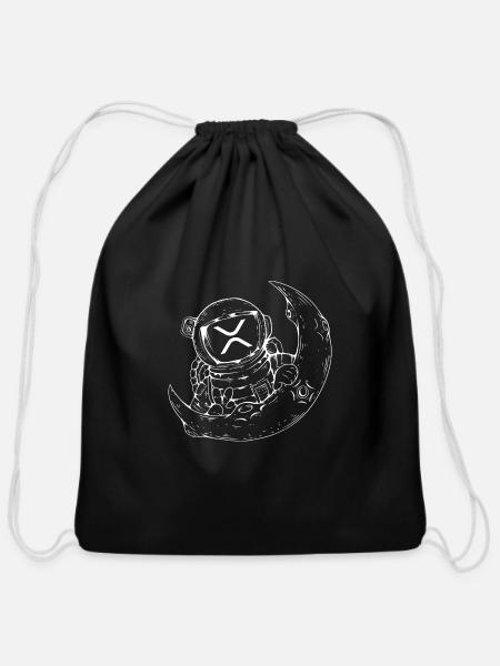 XRP Logo Ripple Crypto Cool Cryptocurrency Merch - Cotton Drawstring Bag - black