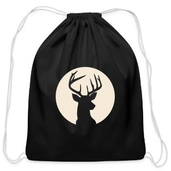 Christmas Deer - Cotton Drawstring Bag - black - Front