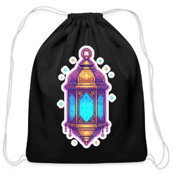 Luminous Pixel Lantern - Cotton Drawstring Bag - black - Front