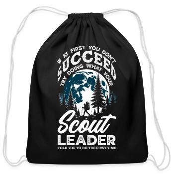 Scout Scouting Troop Leader Forest Camp - Cotton Drawstring Bag - black - Front