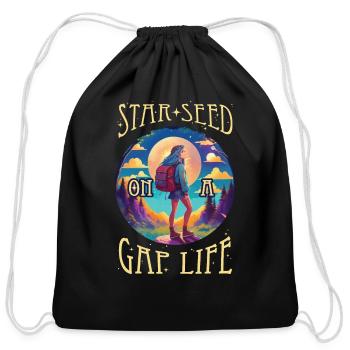 Star Seed on a Gap Life - Cotton Drawstring Bag - black - Front
