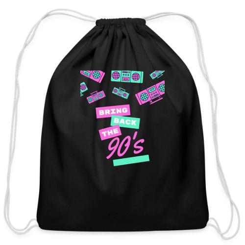 Bring Back The 90s Nostalgia Design| Retro 90s Art - Cotton Drawstring Bag