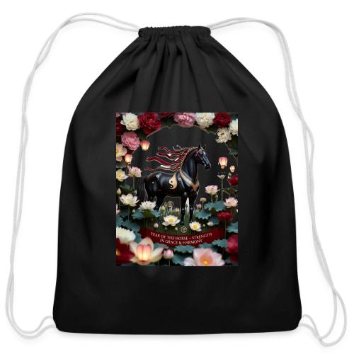 Year of the Horse Harmony T Shirt, Lunar New Year - Cotton Drawstring Bag