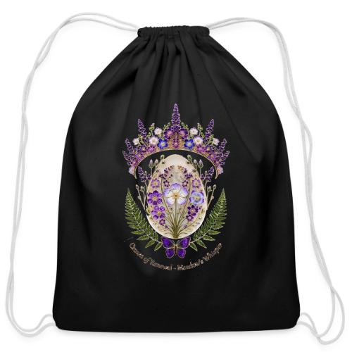 Spring Meadow Crown Tee, Cottagecore Renewal Gift - Cotton Drawstring Bag