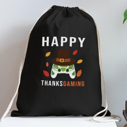 Happy ThanksGaming Pilgrim - Cotton Drawstring Bag