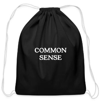 Common Sense - Cotton Drawstring Bag - black - Front