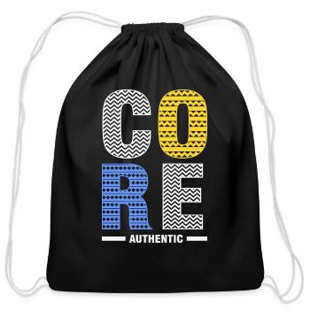 core essential - Cotton Drawstring Bag - black - Front
