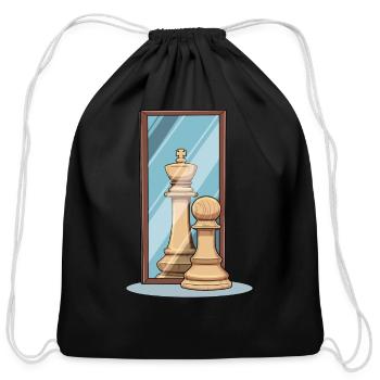 Chess Mirror for a Chess player chess player - Cotton Drawstring Bag - black - Front