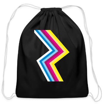80s Neon Flash - Cotton Drawstring Bag - black - Front