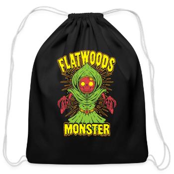 Flatwoods Monster Cryptid Terror - Cotton Drawstring Bag - black - Front