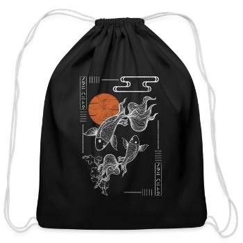 Orient Mythical Creatures Travel Ronin - Cotton Drawstring Bag - black - Front