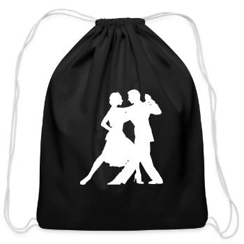 Minimalist Dance Silhouette Latin American - Cotton Drawstring Bag - black - Front