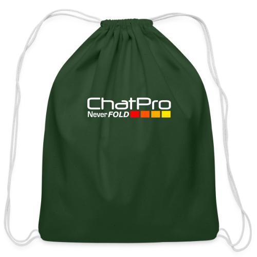 Chat Pro - Never Fold (On Black) - Cotton Drawstring Bag