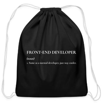 Front-End Developer - Cotton Drawstring Bag - black - Front