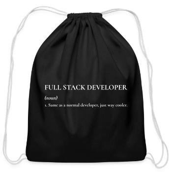 Full Stack Developer (funny definition) - Cotton Drawstring Bag - black - Front
