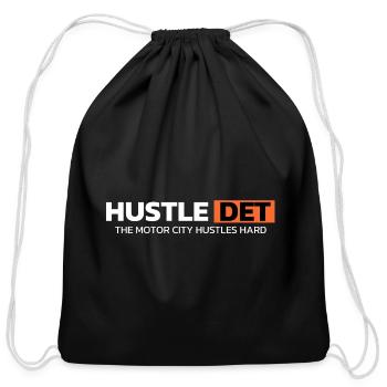 Hustle Detroit - Cotton Drawstring Bag - black - Front