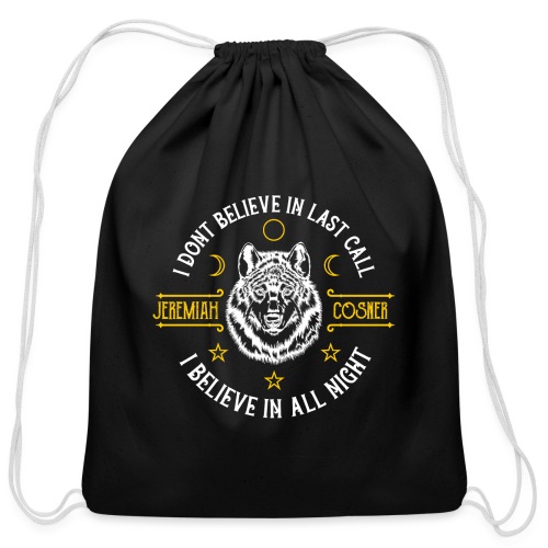 All Night White and Gold - Cotton Drawstring Bag