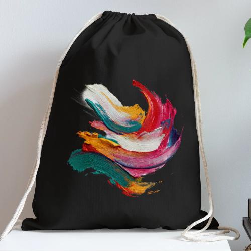 Colorful brushstrokes - Cotton Drawstring Bag