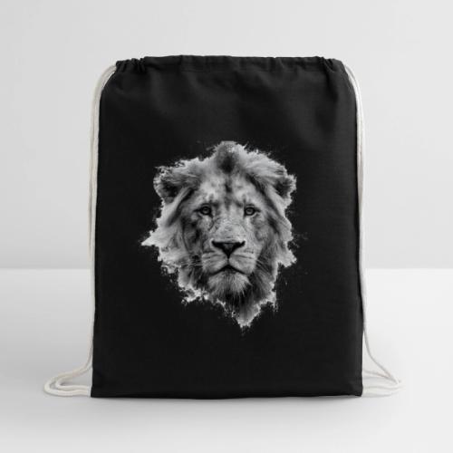 Lion: Monochrome King - Cotton Drawstring Bag