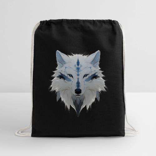 Ivory Grace Wolf - Cotton Drawstring Bag
