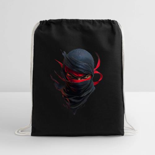 Crimson Stare Ninja - Cotton Drawstring Bag