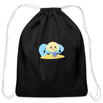 januari - Cotton Drawstring Bag - black - Front
