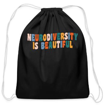 Neurodiversity Is Beautiful For Neurodiversity Awa - Cotton Drawstring Bag - black - Front