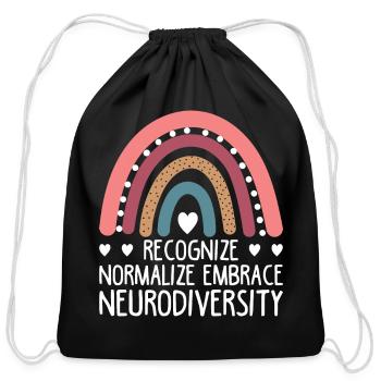 Recognize Normalize Embrace Neurodiversity For Neu - Cotton Drawstring Bag - black - Front