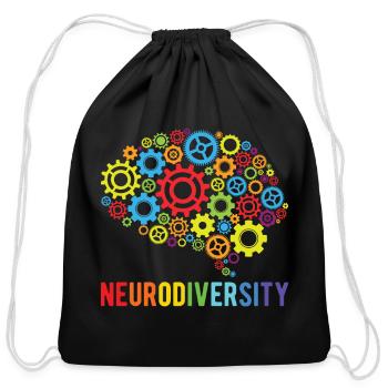 Neurodiversity For Neurodiversity Awareness - Cotton Drawstring Bag - black - Front