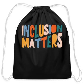 Inclusion Matters For Neurodiversity Awareness - Cotton Drawstring Bag - black - Front