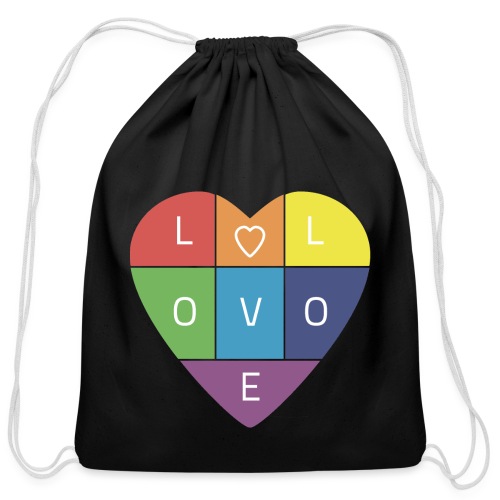 Rainbow Heart - Cotton Drawstring Bag
