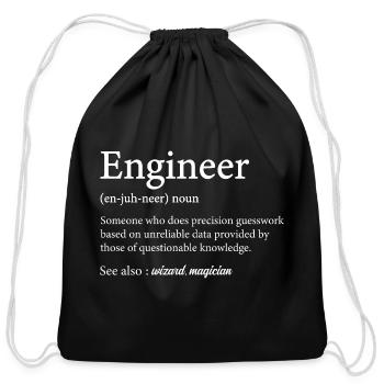 Engineer Definition Funny Engineering - Engineer - Cotton Drawstring Bag - black - Front