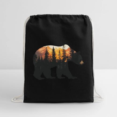 Bear: Sunset Guardian - Cotton Drawstring Bag