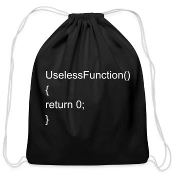 Useless Function - Cotton Drawstring Bag - black - Front