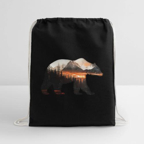 Canada Bear: fiery tones - Cotton Drawstring Bag