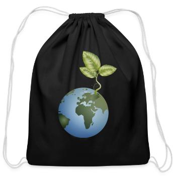 Seed in the earth unfolds - Cotton Drawstring Bag - black - Front