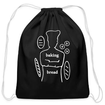 Baking Bread - Cotton Drawstring Bag - black - Front