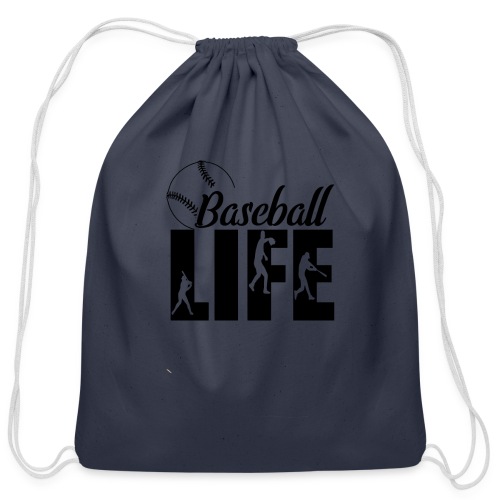 Baseball life - Cotton Drawstring Bag