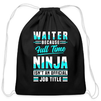 Waiter Bartender Service Drink - Cotton Drawstring Bag - black - Front