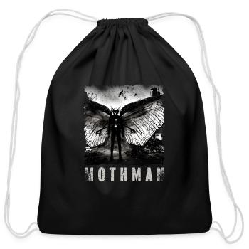 Mothman Distressed Creepy Sighting Photo Cryptid - Cotton Drawstring Bag - black - Front