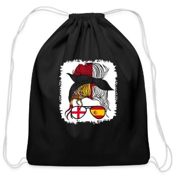 España Half Spanish Half English Girl Spain - Cotton Drawstring Bag - black - Front