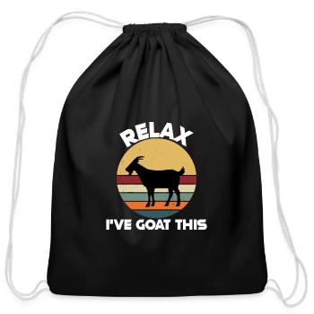 Relax, I've goat this, funny goat pun - Cotton Drawstring Bag - black - Front