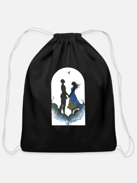 Unreachable Intimacy - Cotton Drawstring Bag - black