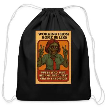 The Cutest Remote Worker - Cotton Drawstring Bag - black - Front