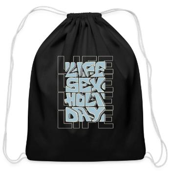 life holiday - Cotton Drawstring Bag - black - Front