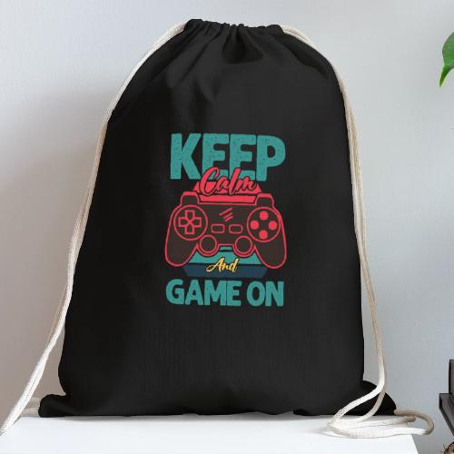 Don't Panic, Just Game On! - Cotton Drawstring Bag